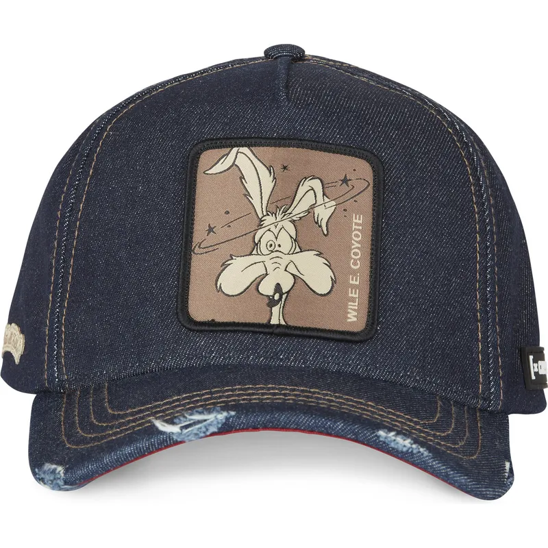 kepure-islenkta-tamsiai-melyna-snapback-denim-loo8-coy1-kojotas-looney-tunes-capslab