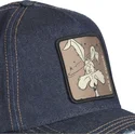 kepure-islenkta-tamsiai-melyna-snapback-denim-loo8-coy1-kojotas-looney-tunes-capslab