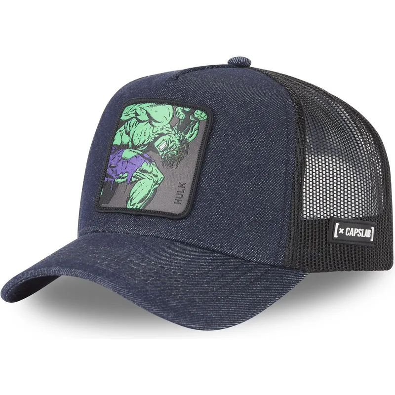 kepure-islenkta-tamsiai-melyna-snapback-denim-mar6-hul1-hulk-marvel-comics-capslab