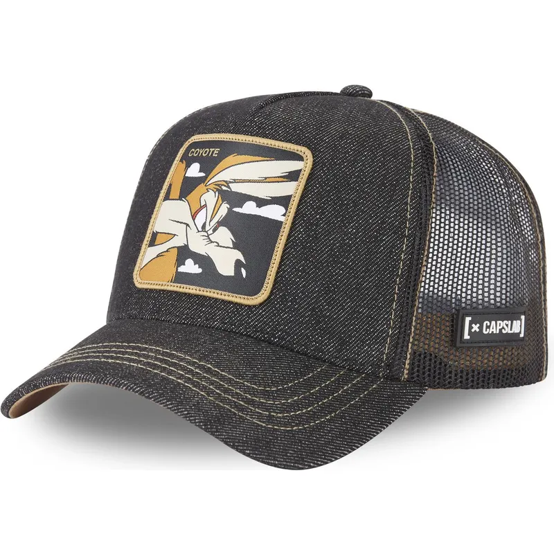 kepure-islenkta-juoda-snapback-denim-loo8-coy2-kojotas-looney-tunes-capslab