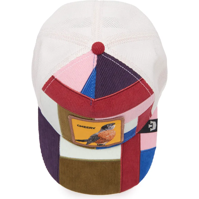 kepure-islenkta-ivairiaspalvis-snapback-cheery-right-side-of-the-bed-the-farm-patchwork-the-farm-goorin-bros kepure-islenkta-ivairiaspalvis-snapback-cheery-right-side-of-the-bed-the-farm-patchwork-the-farm-goorin-bros