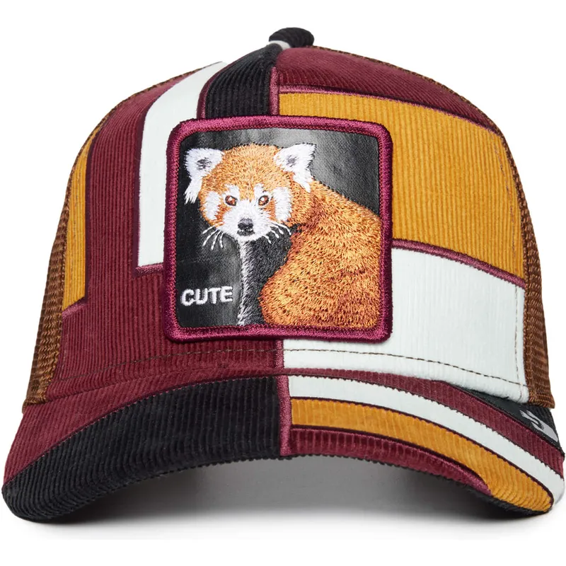 czapka-trucker-wielokolorowa-panda-czerwona-cute-dorbz-the-farm-patchwork-od-goorin-bros