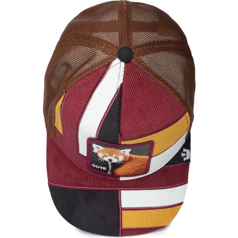 czapka-trucker-wielokolorowa-panda-czerwona-cute-dorbz-the-farm-patchwork-od-goorin-bros