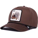 brazowa-czapka-z-daszkiem-snapback-jezozwierz-prick-porcupine-100-the-farm-all-over-canvas-od-goorin-bros