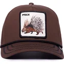 brazowa-czapka-z-daszkiem-snapback-jezozwierz-prick-porcupine-100-the-farm-all-over-canvas-od-goorin-bros