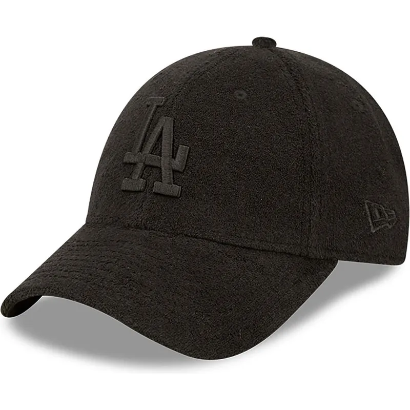 czarna-zakrzywiona-czapka-z-regulacja-i-czarnym-logo-9forty-towelling-los-angeles-dodgers-mlb-od-new-era
