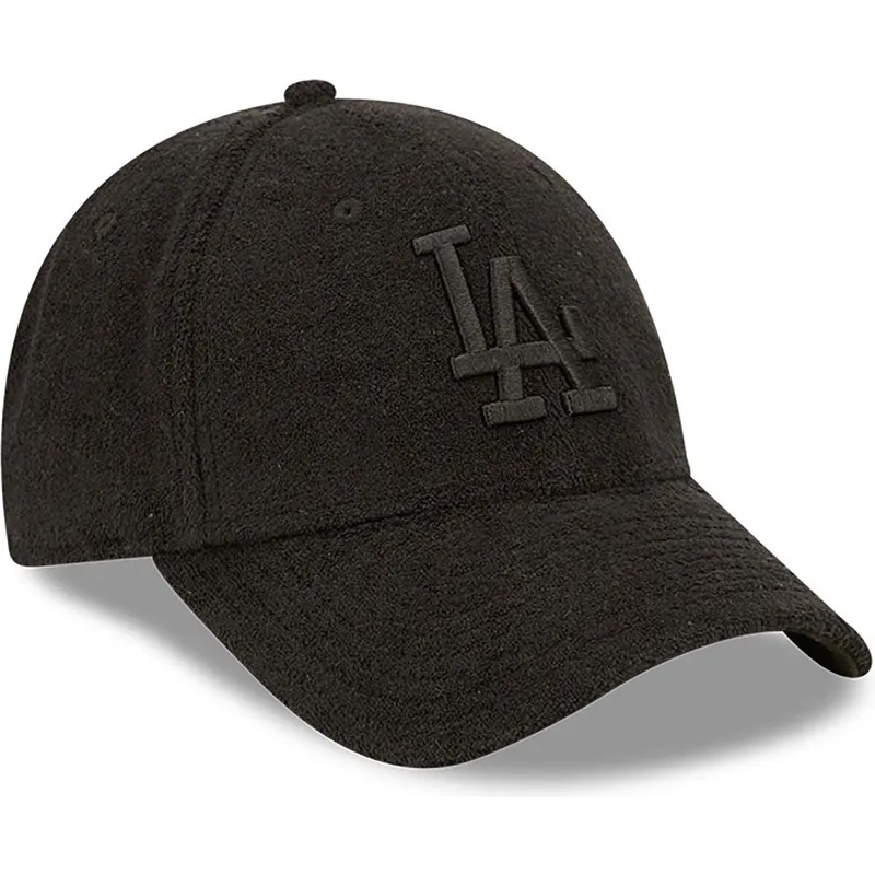czarna-zakrzywiona-czapka-z-regulacja-i-czarnym-logo-9forty-towelling-los-angeles-dodgers-mlb-od-new-era