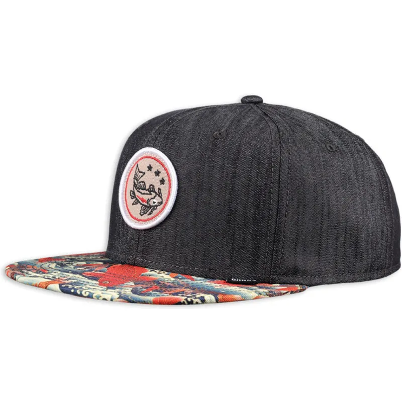 czarna-czapka-z-daszkiem-typu-snapback-koi-linen-od-djinns