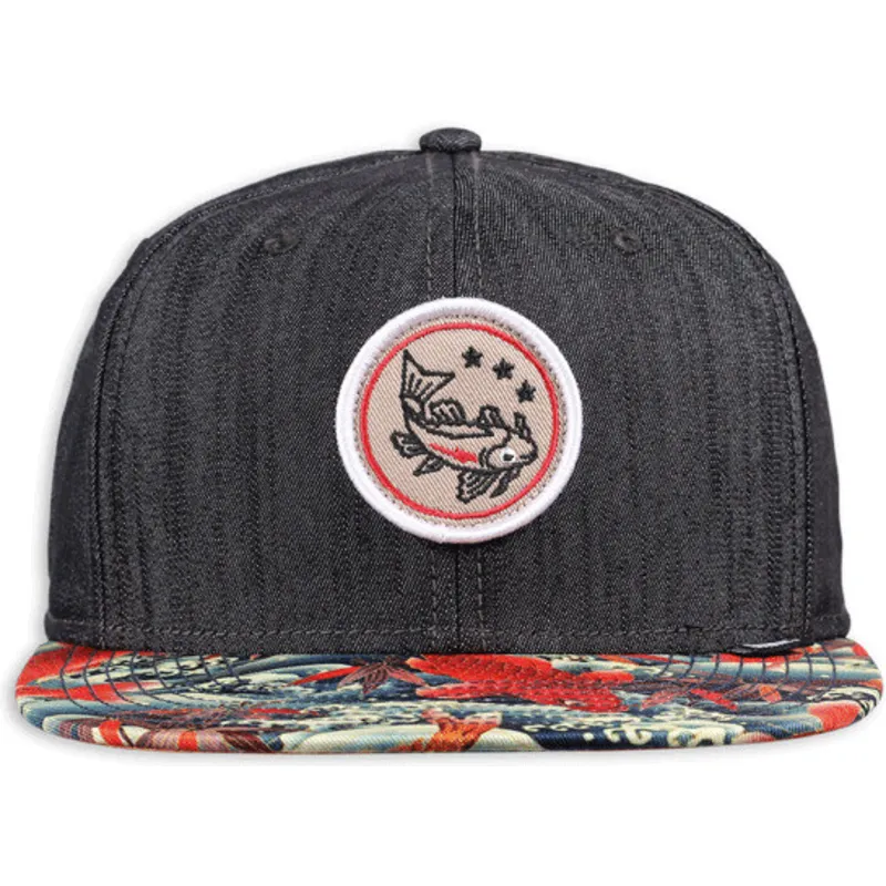 czarna-czapka-z-daszkiem-typu-snapback-koi-linen-od-djinns