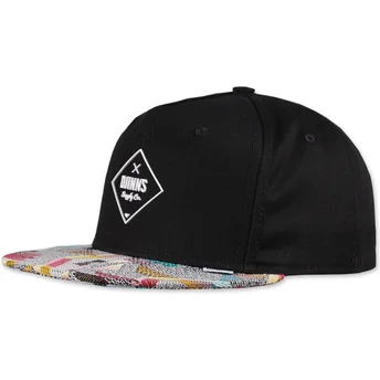 Kepurė plokščia juoda snapback Rubber Aztek Djinns