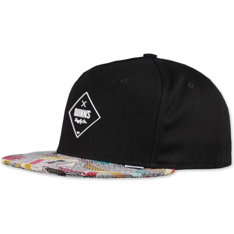 kepure-plokscia-juoda-snapback-rubber-aztek-djinns
