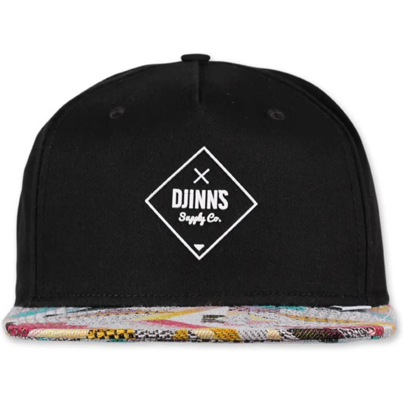 kepure-plokscia-juoda-snapback-rubber-aztek-djinns