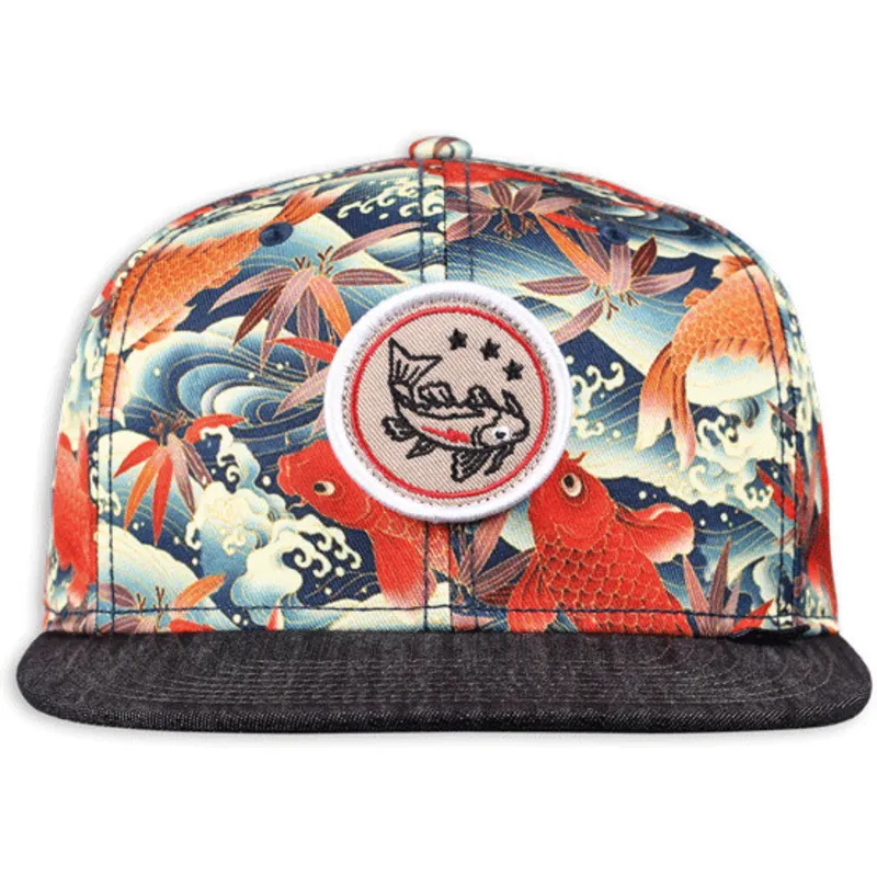 czerwona-czapka-snapback-koi-linen-z-plaskim-daszkiem-od-djinns