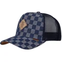 kepure-islenkta-melyna-snapback-hft-denim-check-djinns
