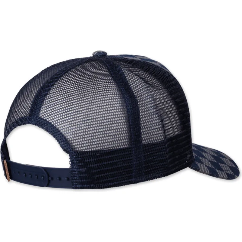 kepure-islenkta-melyna-snapback-hft-denim-check-djinns