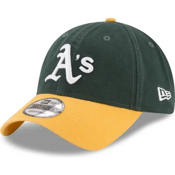 Zielono-żółta zakrzywiona czapka z regulacją 9TWENTY Core Classic Oakland Athletics MLB New Era