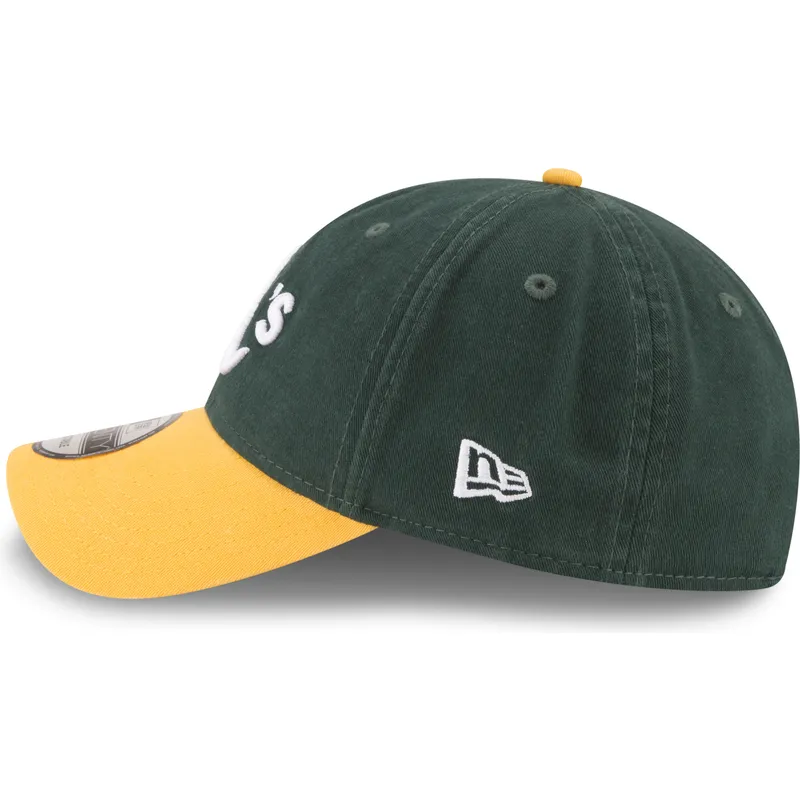 kepure-islenkta-zalia-reguliuojama-juostele-9twenty-core-classic-oakland-athletics-mlb-new-era