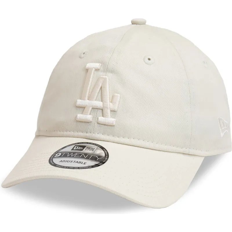 bezowa-czapka-z-daszkiem-regulowana-z-bezowym-logo-9twenty-league-essential-los-angeles-dodgers-mlb-new-era