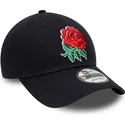 kepure-islenkta-tamsiai-melyna-reguliuojamas-9forty-core-england-rugby-rfu-new-era