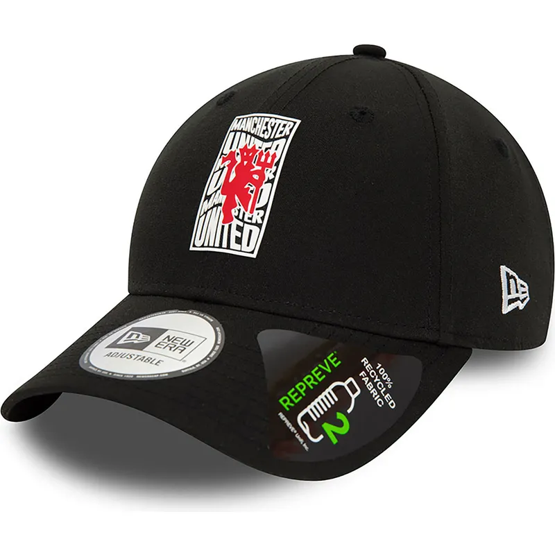 kepure-islenkta-juoda-reguliuojamas-9forty-repreve-wordmark-manchester-united-football-club-premier-league-new-era