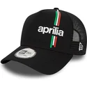 kepure-islenkta-juoda-snapback-9forty-a-frame-flawless-print-aprilia-piaggio-new-era