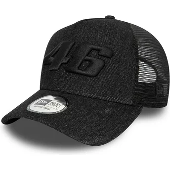 New Era 9FORTY A Frame Denim Valentino Rossi VR46 MotoGP Black Trucker Hat