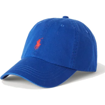 Kepurė išlenkta mėlyna reguliuojamas Cotton Chino Classic Sport Polo Ralph Lauren