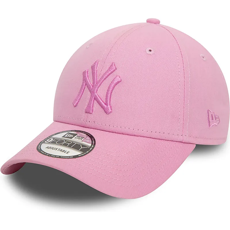 rozowa-czapka-z-daszkiem-regulowana-z-rozowym-logo-9forty-league-essential-new-york-yankees-mlb-od-new-era