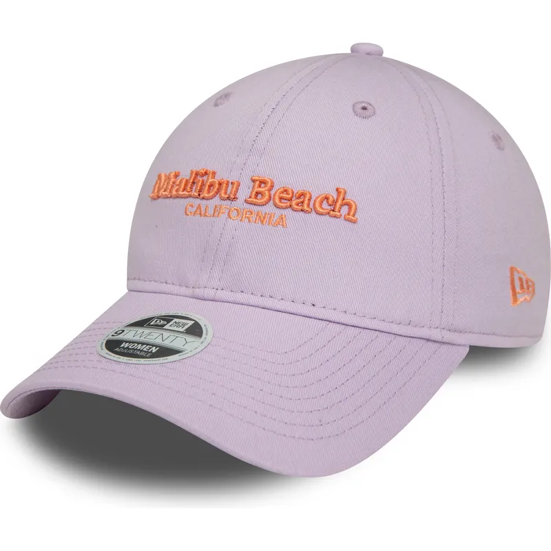 kepure-islenkta-violetine-reguliuojamas-9twenty-wordmark-malibu-beach-california-new-era