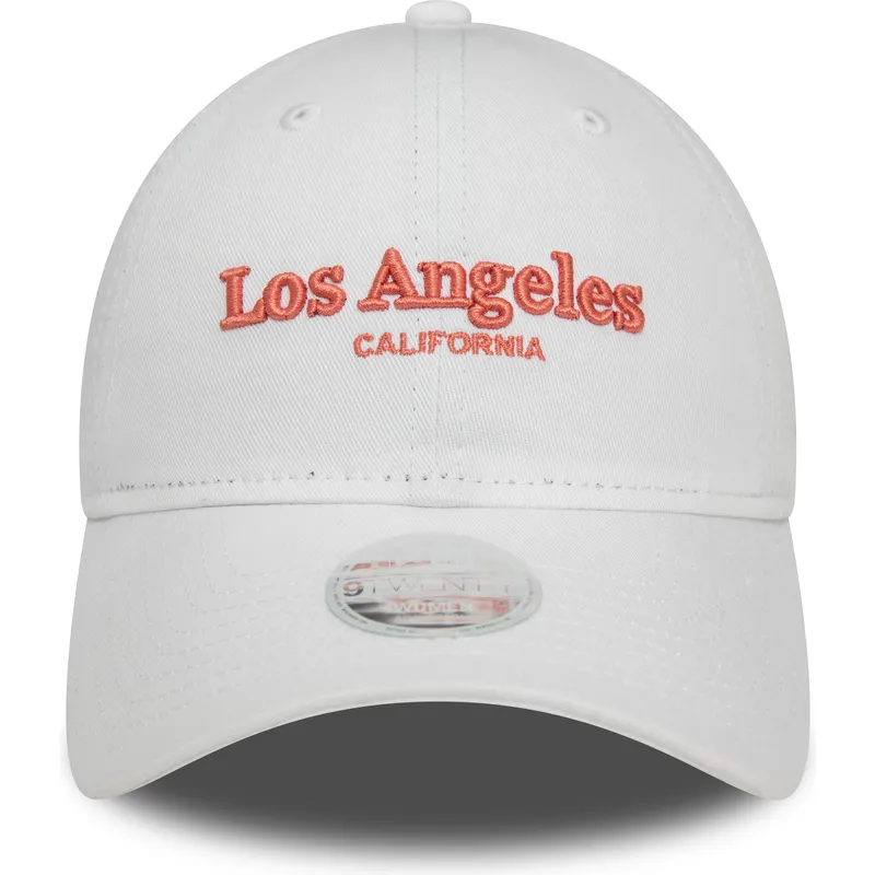 kepure-islenkta-balta-reguliuojamas-9twenty-wordmark-los-angeles-california-new-era