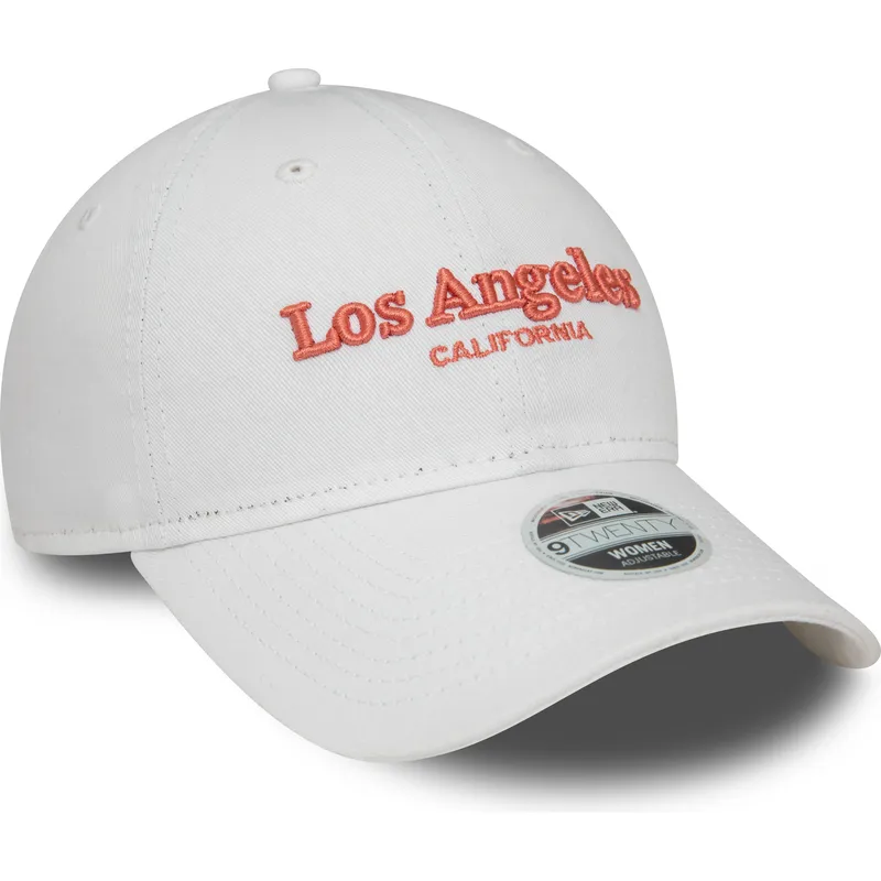 kepure-islenkta-balta-reguliuojamas-9twenty-wordmark-los-angeles-california-new-era