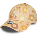 kepure-islenkta-oranzine-reguliuojamas-9forty-floral-all-over-print-new-york-yankees-mlb-new-era