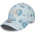 kepure-islenkta-melyna-reguliuojamas-9forty-floral-all-over-print-new-york-yankees-mlb-new-era