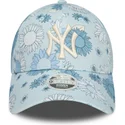 kepure-islenkta-melyna-reguliuojamas-9forty-floral-all-over-print-new-york-yankees-mlb-new-era