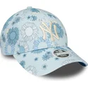 kepure-islenkta-melyna-reguliuojamas-9forty-floral-all-over-print-new-york-yankees-mlb-new-era