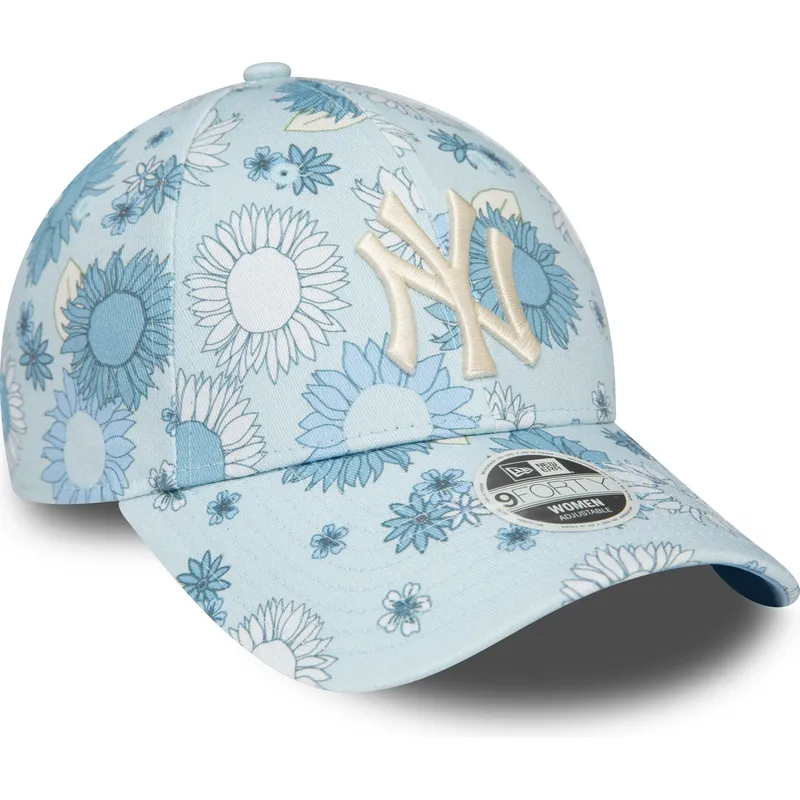 kepure-islenkta-melyna-reguliuojamas-9forty-floral-all-over-print-new-york-yankees-mlb-new-era