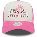 biala-i-rozowa-damska-czapka-trucker-z-piankowym-frontem-a-frame-florida-beach-club-od-new-era