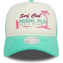 biala-i-zielona-czapka-trucker-dla-kobiet-a-frame-foam-front-miami-surf-club-florida-od-new-era
