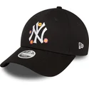 kepure-islenkta-juoda-reguliuojamas-9forty-flower-new-york-yankees-mlb-new-era
