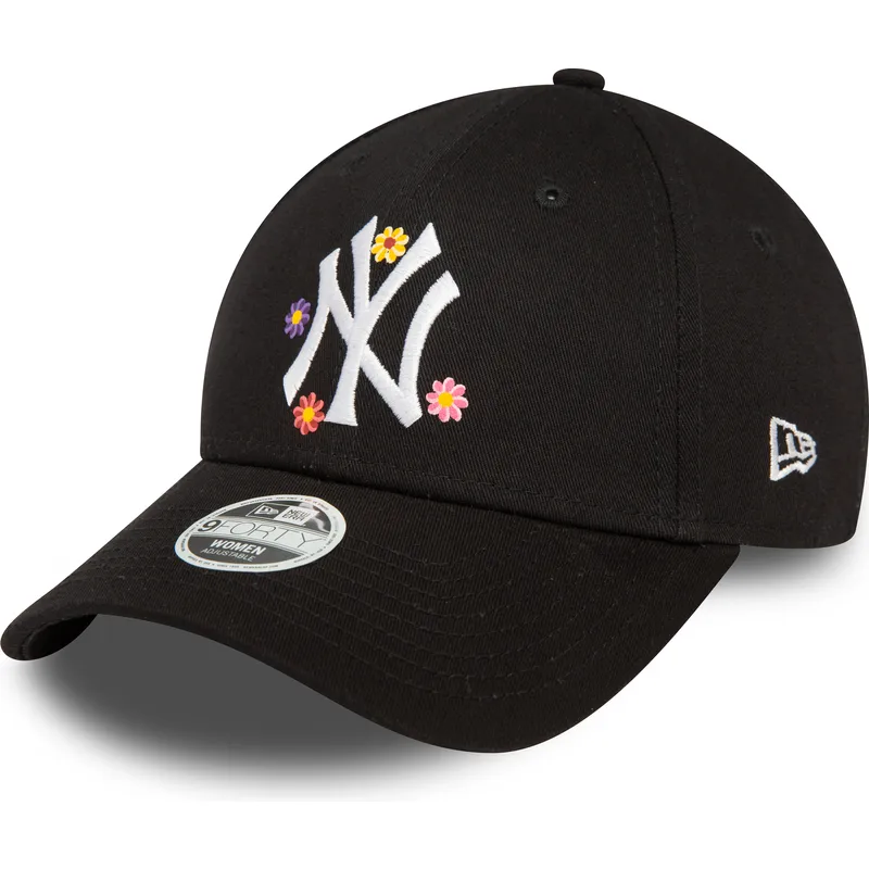 kepure-islenkta-juoda-reguliuojamas-9forty-flower-new-york-yankees-mlb-new-era