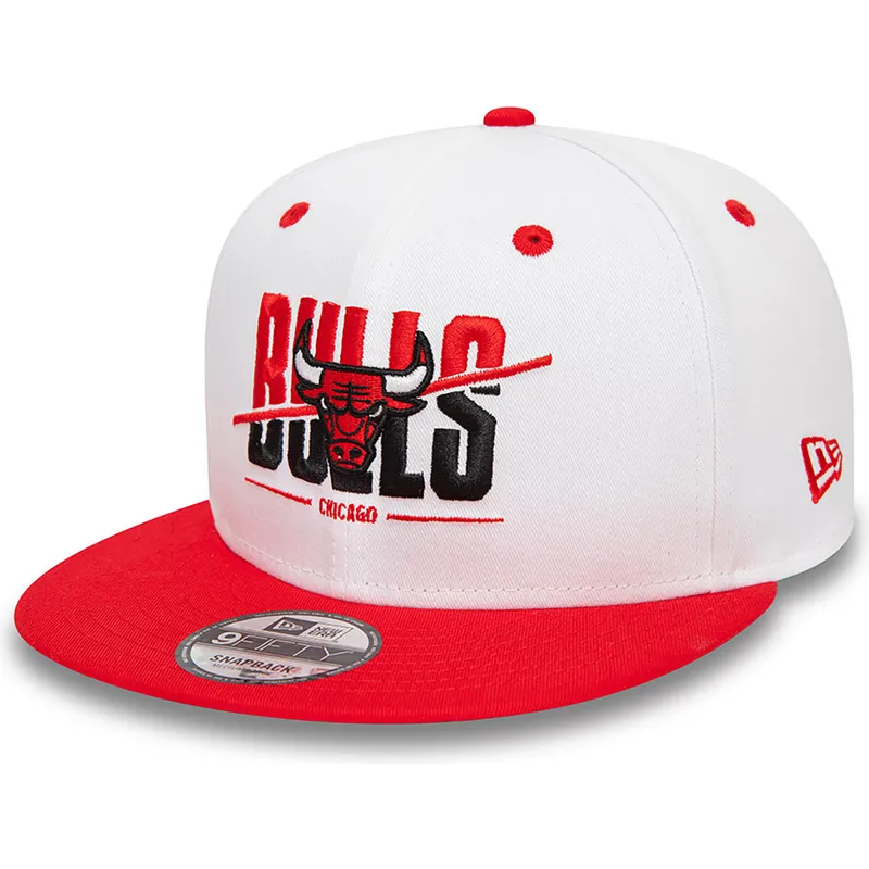 kepure-plokscia-raudona-snapback-9fifty-white-crown-chicago-bulls-nba-new-era