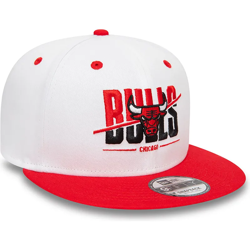 kepure-plokscia-raudona-snapback-9fifty-white-crown-chicago-bulls-nba-new-era