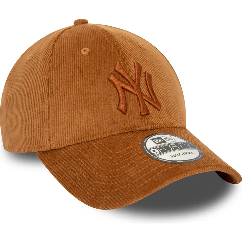 regulowana-brazowa-czapka-z-zakrzywionym-daszkiem-9forty-cord-new-york-yankees-mlb-od-new-era
