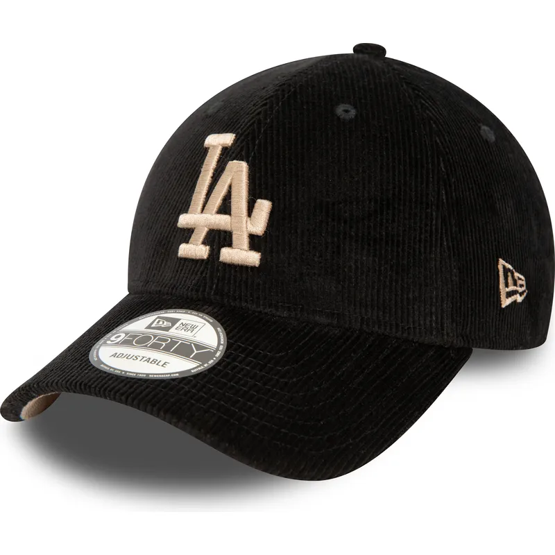 kepure-islenkta-juoda-reguliuojamas-9forty-cord-los-angeles-dodgers-mlb-new-era