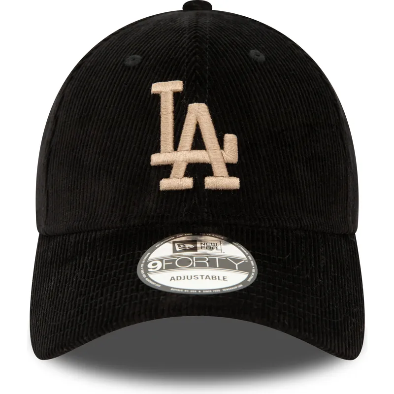 kepure-islenkta-juoda-reguliuojamas-9forty-cord-los-angeles-dodgers-mlb-new-era