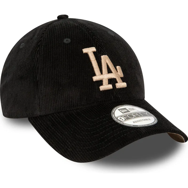 kepure-islenkta-juoda-reguliuojamas-9forty-cord-los-angeles-dodgers-mlb-new-era