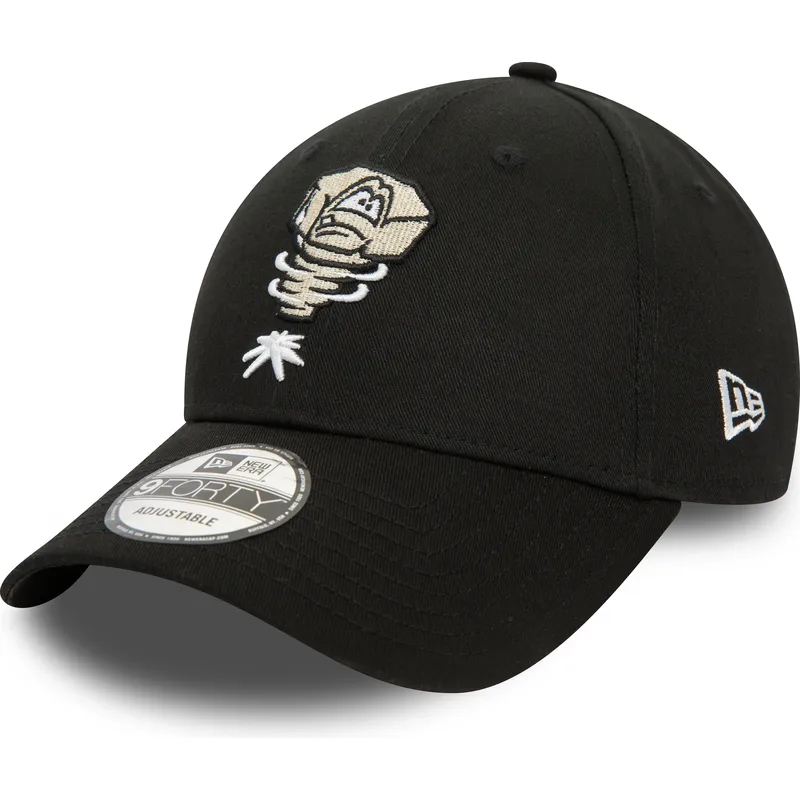 kepure-islenkta-juoda-reguliuojamas-9forty-minor-league-lansing-lugnuts-milb-new-era