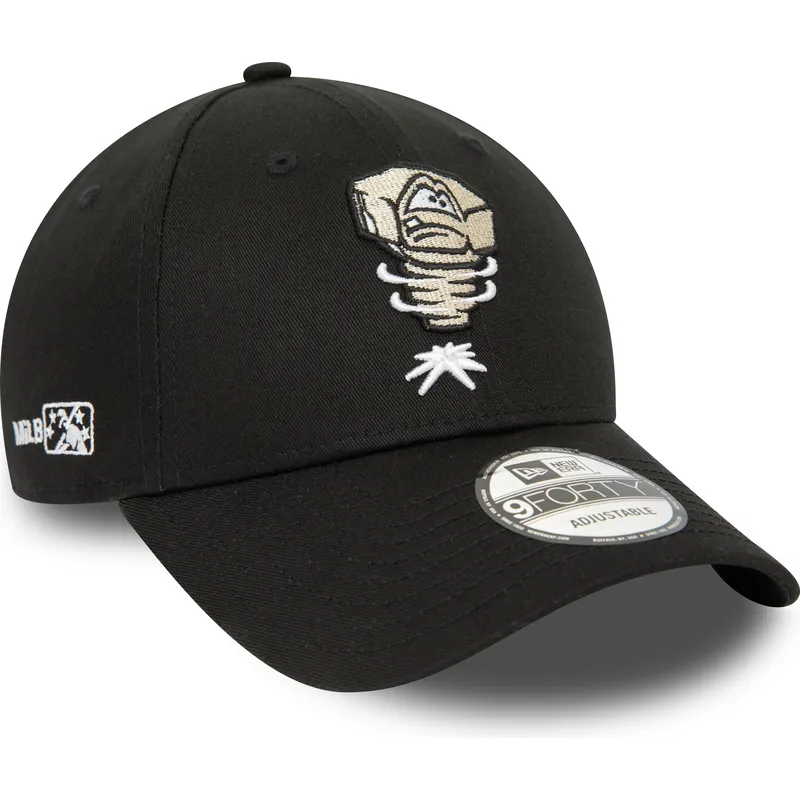 kepure-islenkta-juoda-reguliuojamas-9forty-minor-league-lansing-lugnuts-milb-new-era