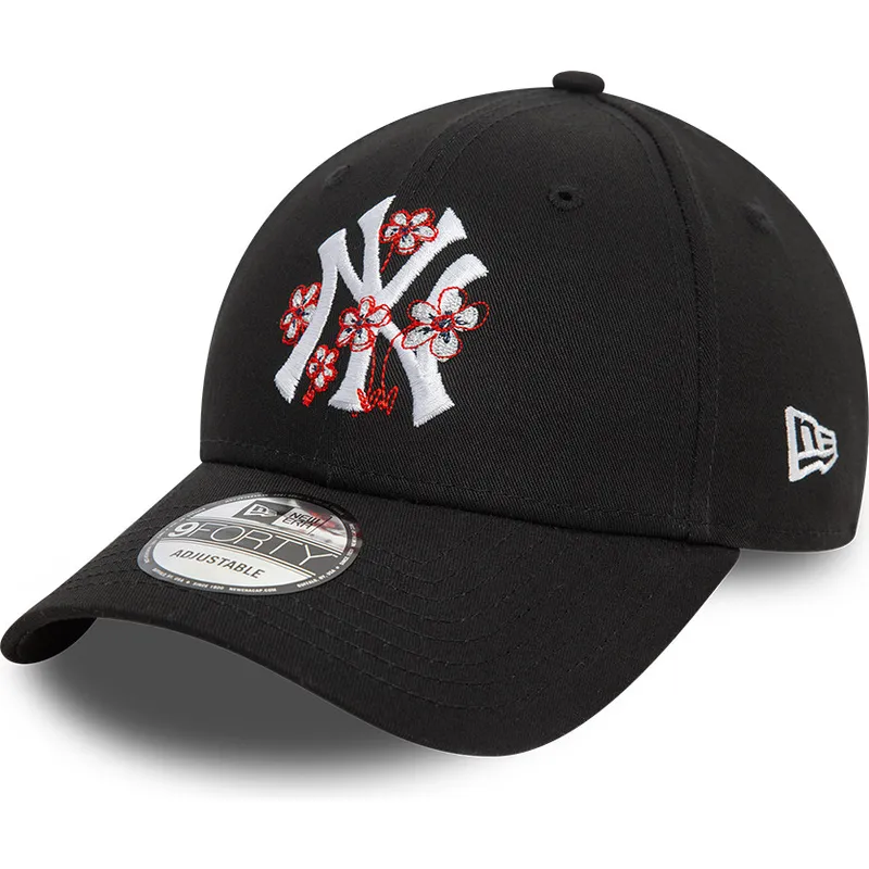 kepure-islenkta-juoda-reguliuojamas-9forty-flower-icon-new-york-yankees-mlb-new-era