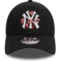 kepure-islenkta-juoda-reguliuojamas-9forty-flower-icon-new-york-yankees-mlb-new-era